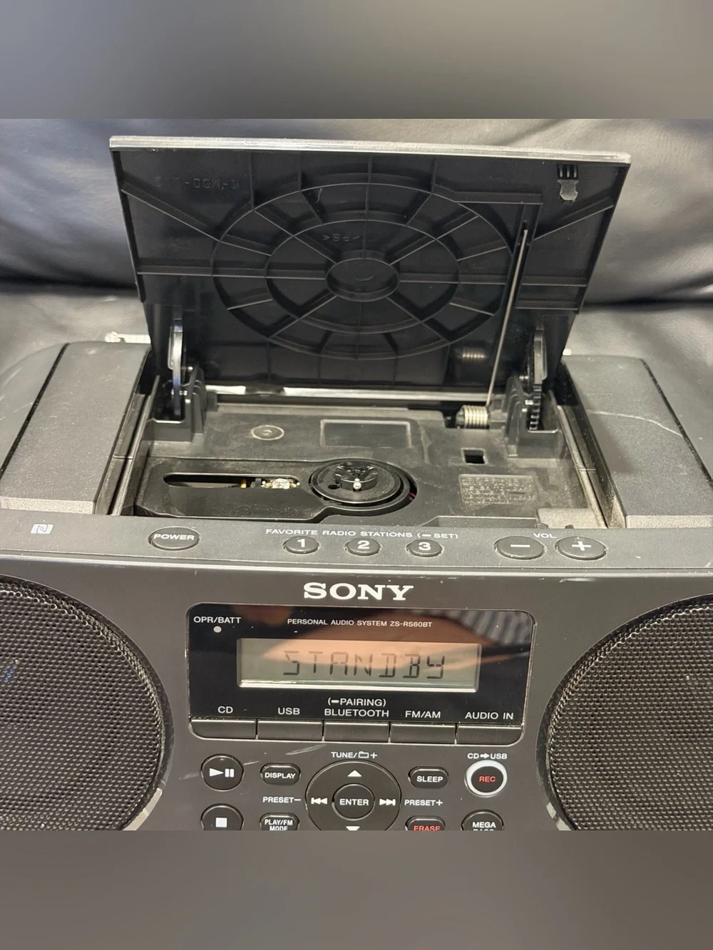 Sony Portable Bluetooth CD Boombox AM/FM Radio with CD, USB, Cassette ZS-RS60BT